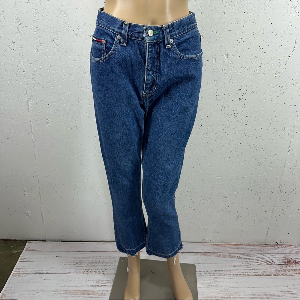 Vintage Tommy Jeans size 5 High Waist Raw Hem Ankle Jeans